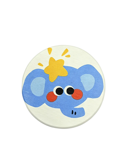 Qisheng 10cm Blue Elephant Diatomite Coasters
