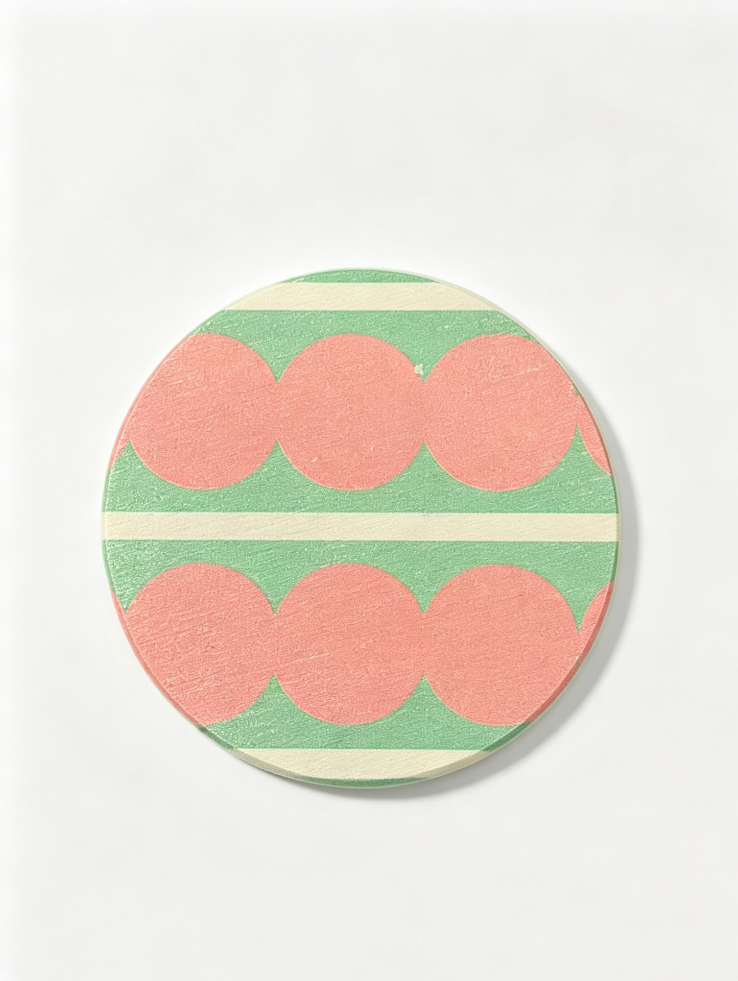 Qisheng Diatomaceous Earth Green Pink Coasters 10cm