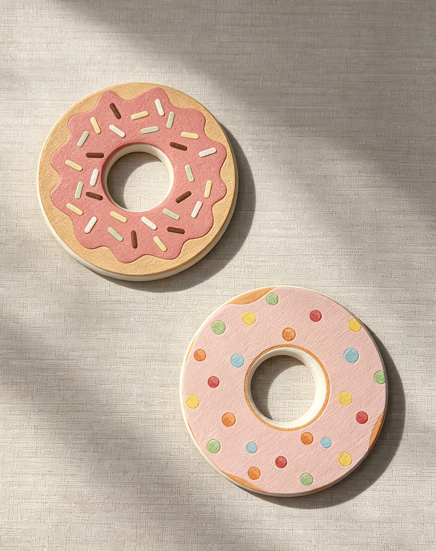 Qisheng 10cm Pink Donut Diatomite Coasters