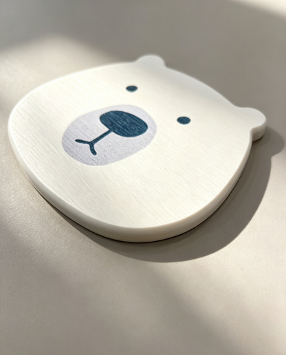Qisheng 13.5cm White Bear Diatomite Coaster