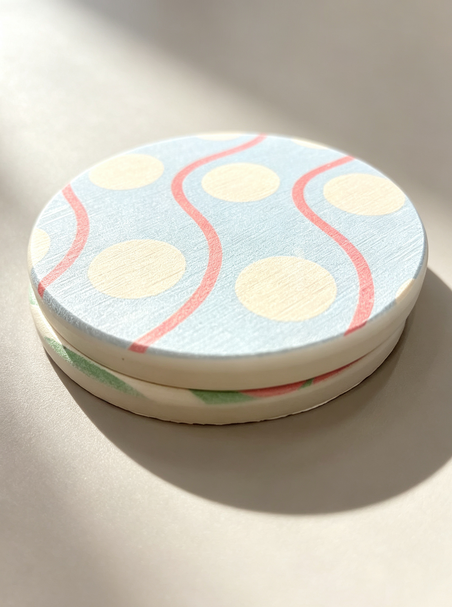 Qisheng Diatomaceous Earth Blue Drink Coasters 10cm