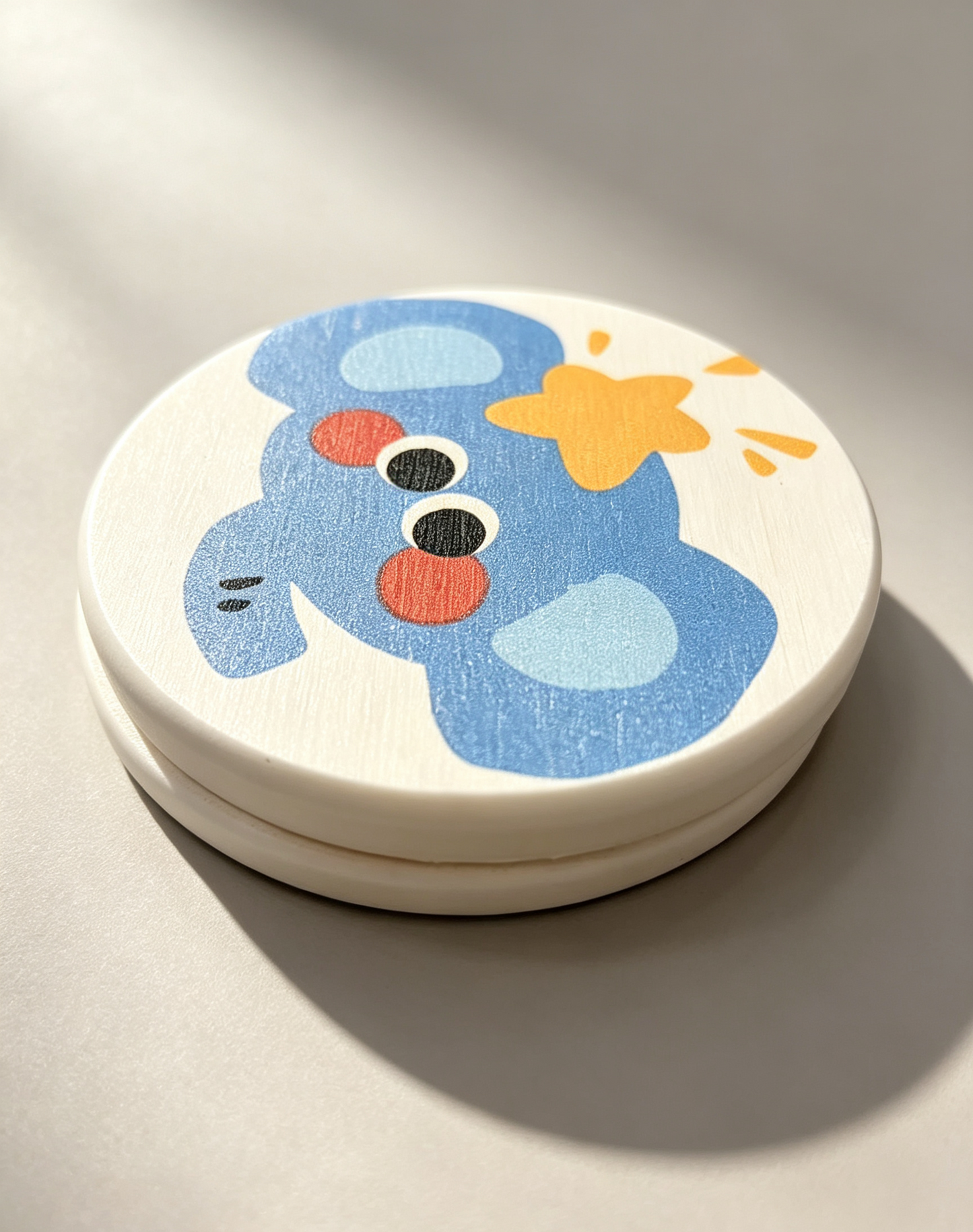 Qisheng 10cm Blue Elephant Diatomite Coasters