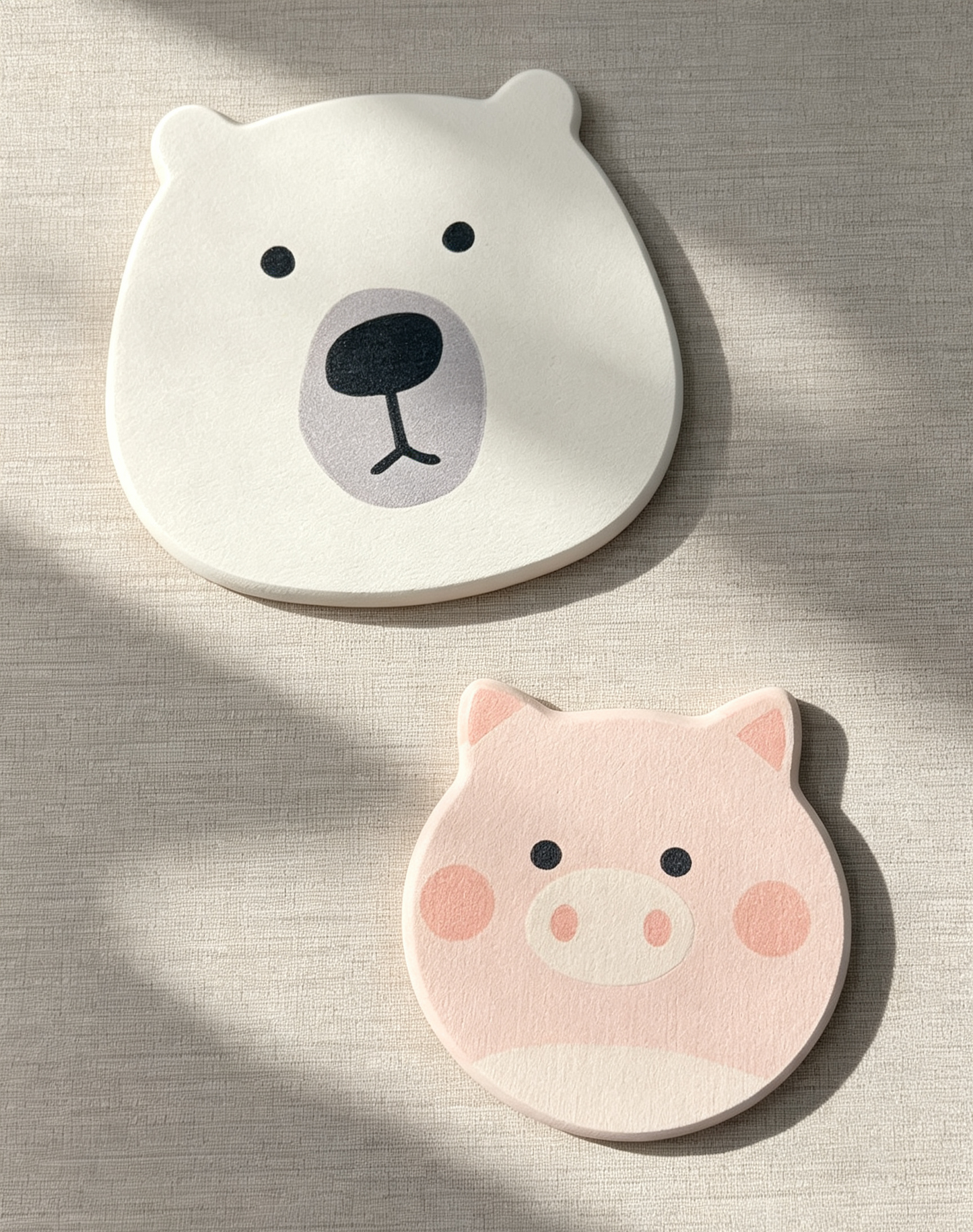 Qisheng 13.5cm Pink Pig Diatomite Coasters