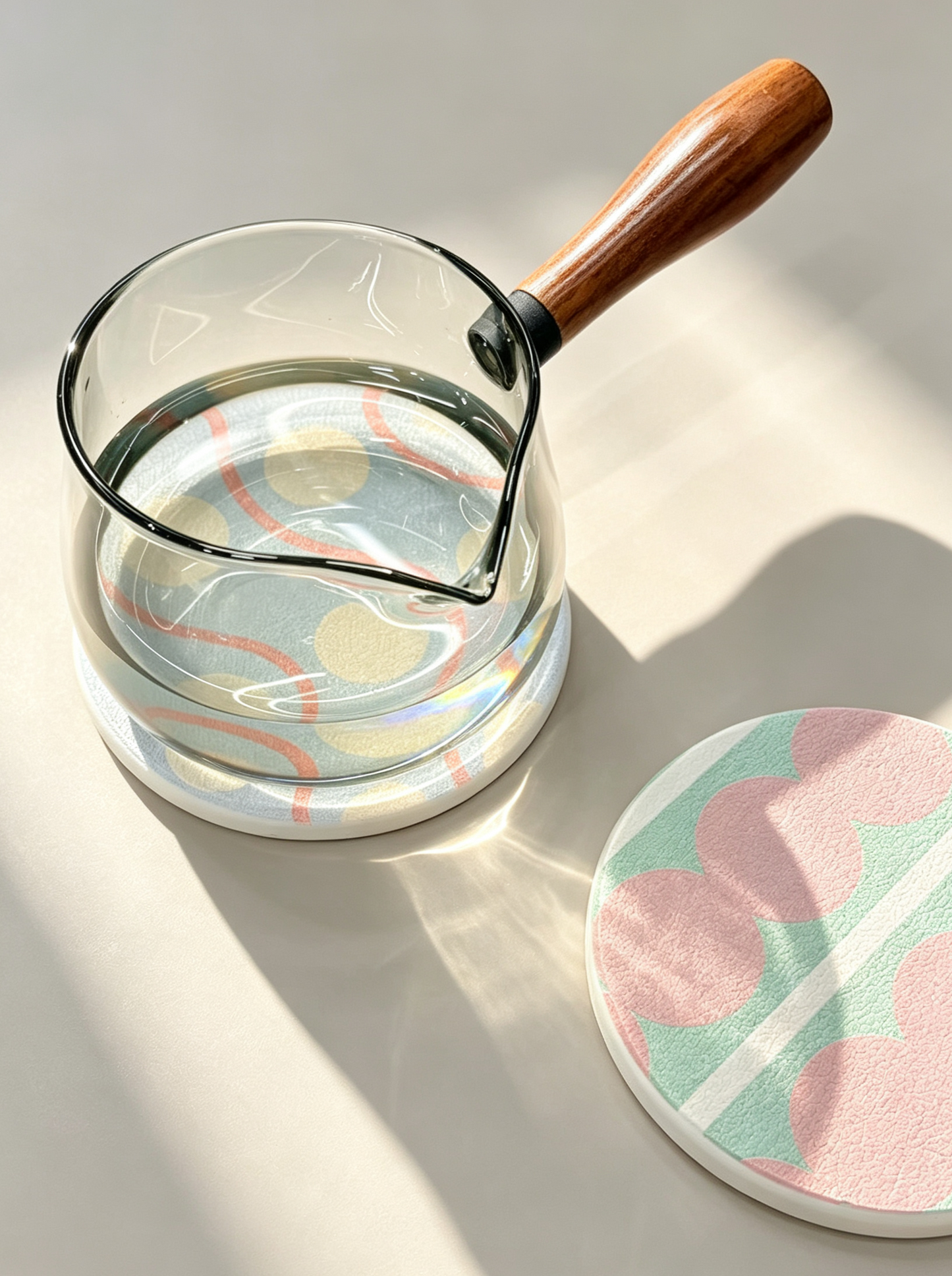 Qisheng Diatomaceous Earth Blue Drink Coasters 10cm