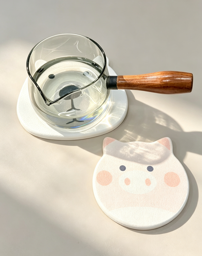 Qisheng 13.5cm White Bear Diatomite Coaster