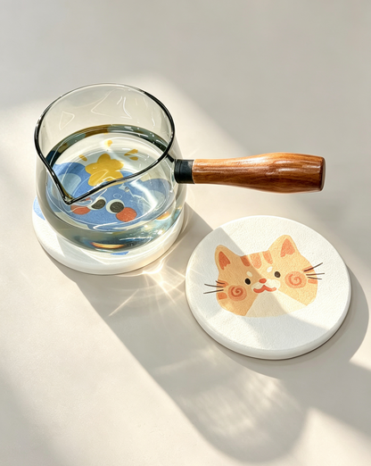 Qisheng 10cm Blue Elephant Diatomite Coasters