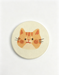 Qisheng 10cm Orange Cat Diatomite Coasters